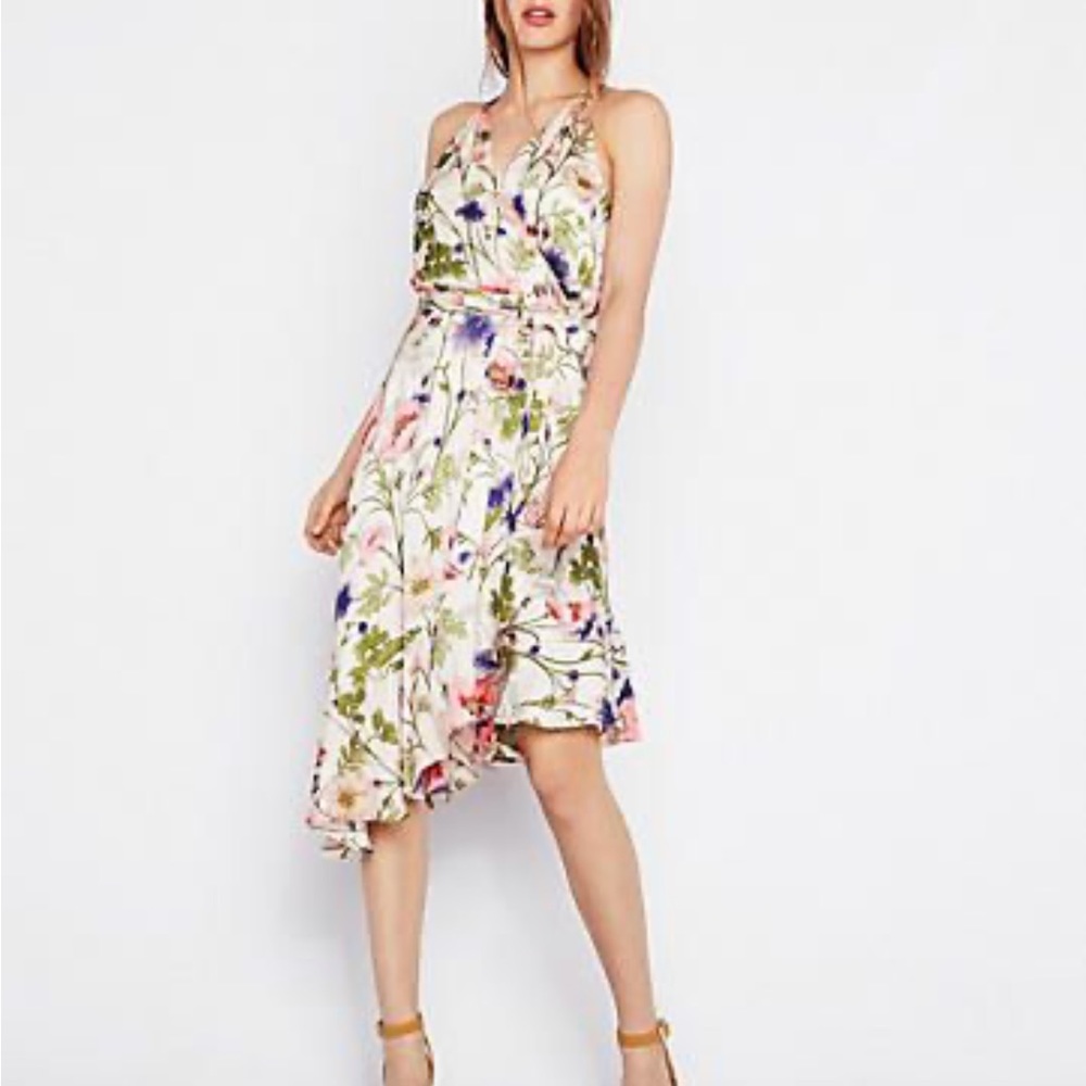 Express Floral Wrap Midi dress